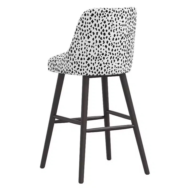 Rounded Back Barstool, Upholstered in Pattern Fabric