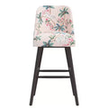 Rounded Back Barstool, Upholstered in Pattern Fabric