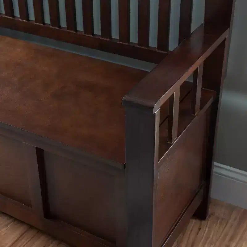 Storage Bench with Armrest and Hidden Compartment