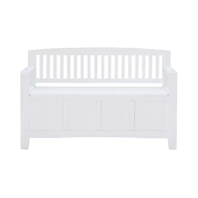 Storage Bench with Armrest and Hidden Compartment