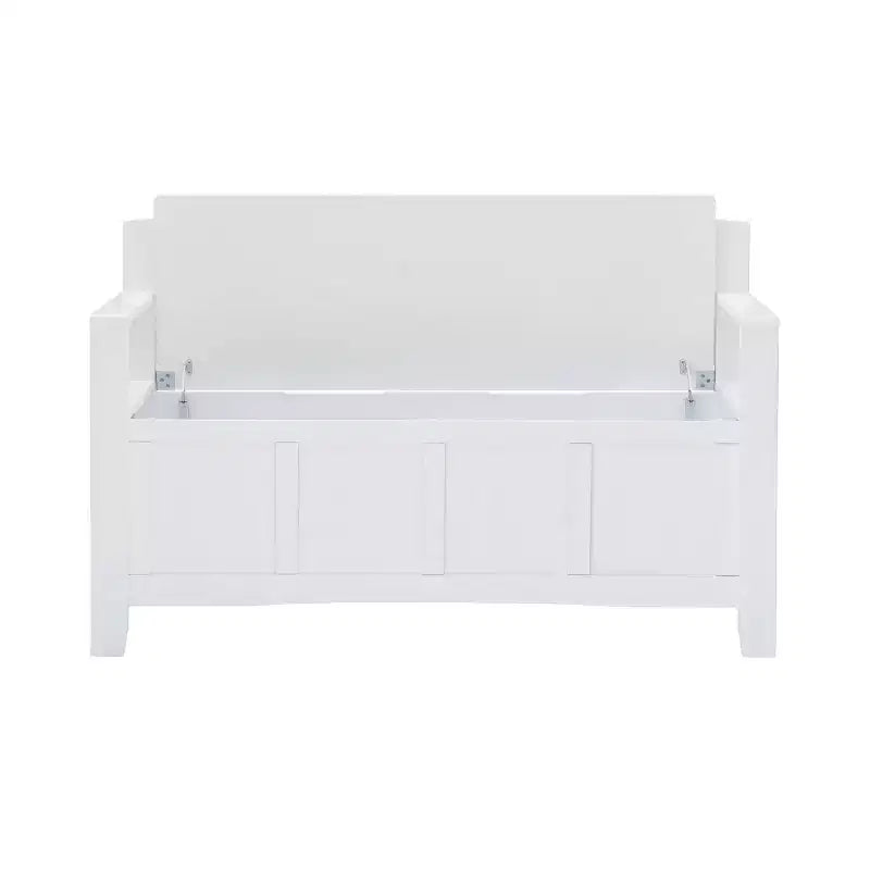 Storage Bench with Armrest and Hidden Compartment