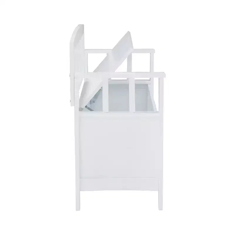 Storage Bench with Armrest and Hidden Compartment