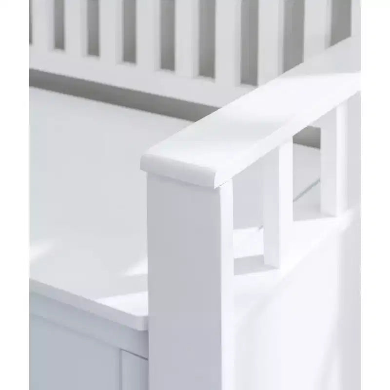 Storage Bench with Armrest and Hidden Compartment