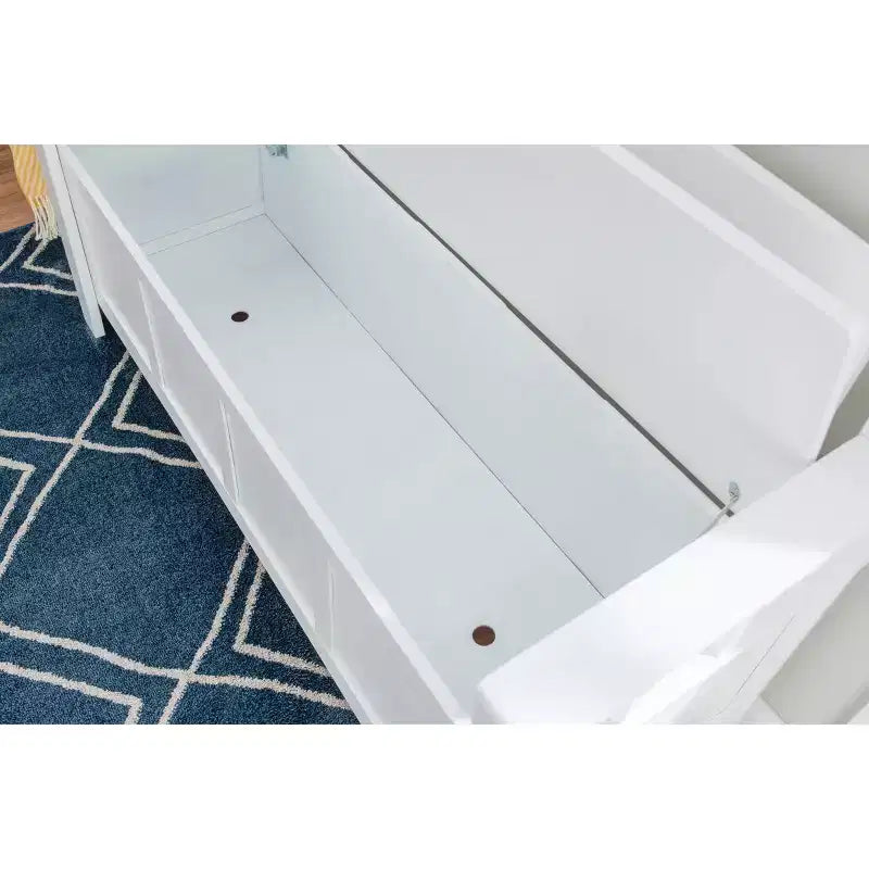 Storage Bench with Armrest and Hidden Compartment