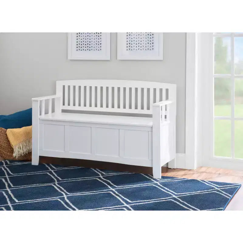 Storage Bench with Armrest and Hidden Compartment